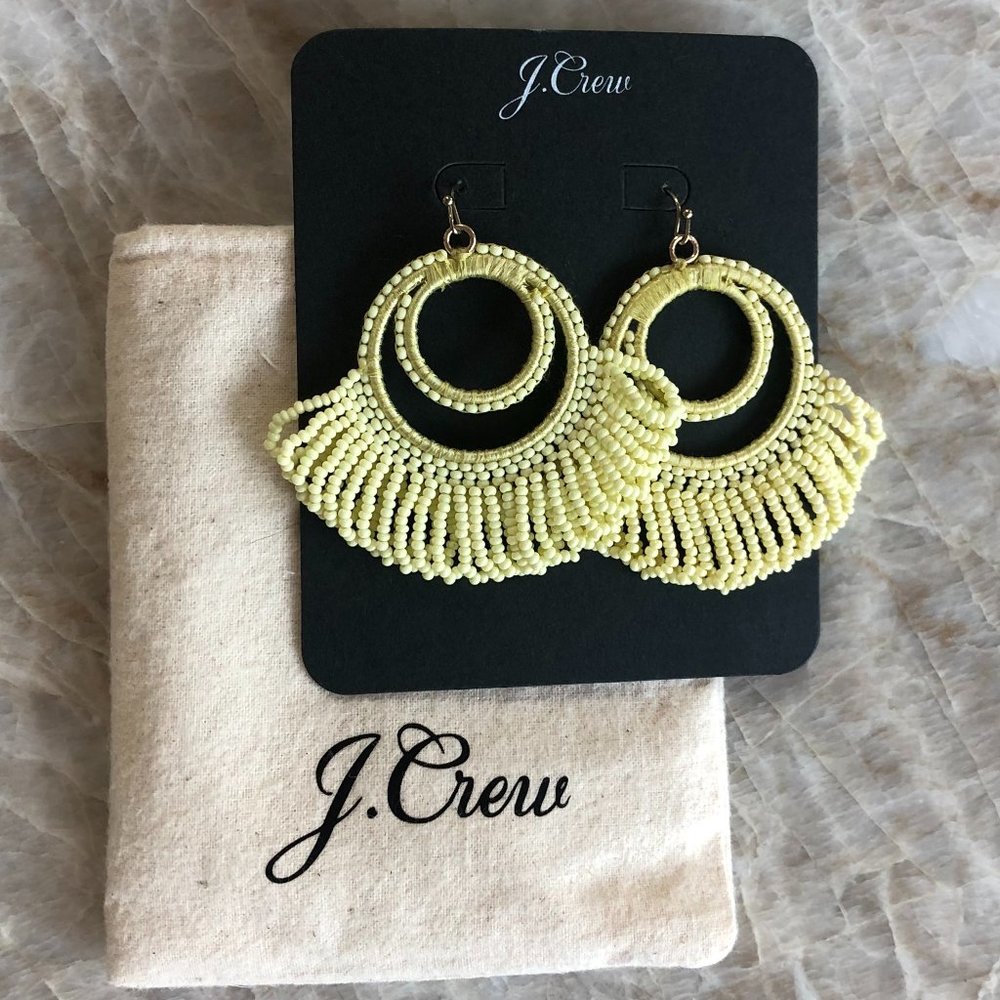 NWT J. Crew Loopy Beaded Hoop Earrings